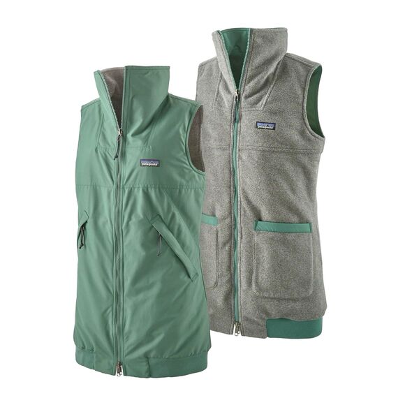 Patagonia Shelled Synchilla Reversible Vest Fleece Green Blue Gray Sz M Gorpcore - Picture 1 of 9